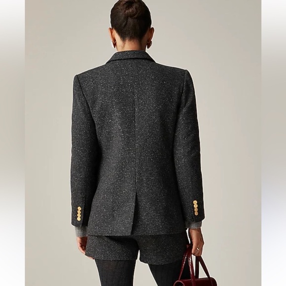 NWT J.Crew Vivienne Blazer in Italian Donegal Wool Blend size 00 $378 Charcoal - Picture 4 of 15